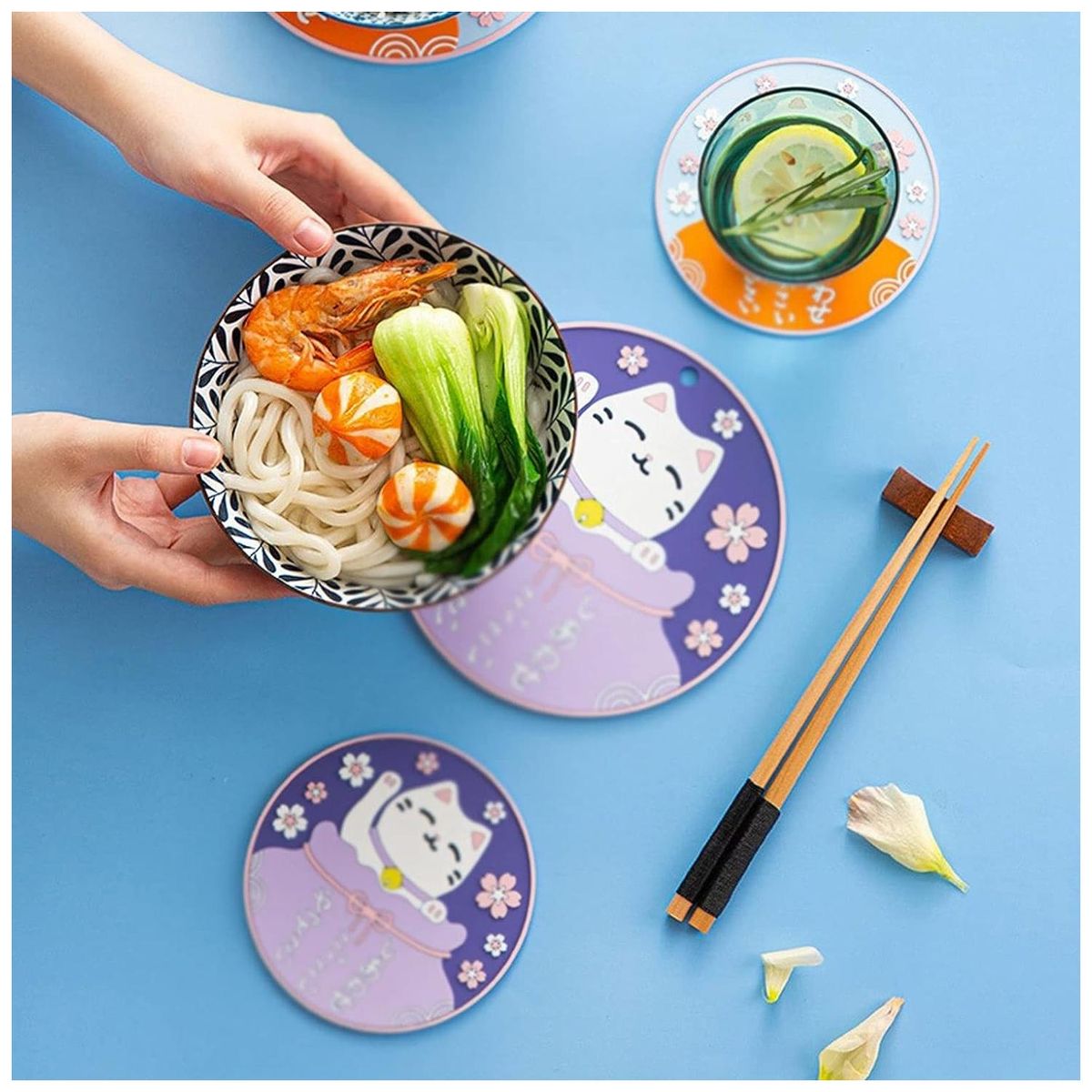 GENERICO - Posavasos 16cm Antideslizante Diseño Naranja