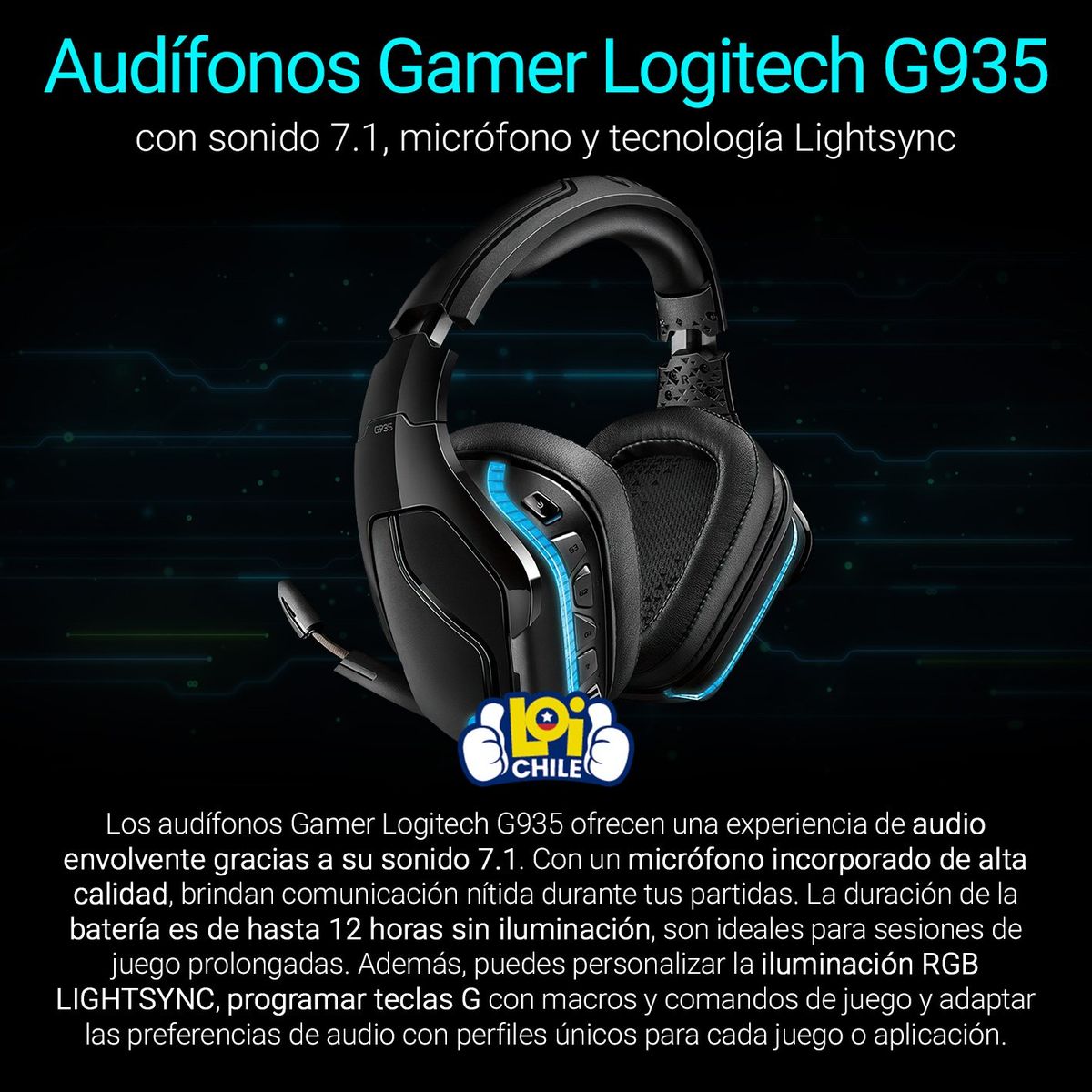 LOGITECH - Audífonos Gamer Inalámbricos Logitech G935