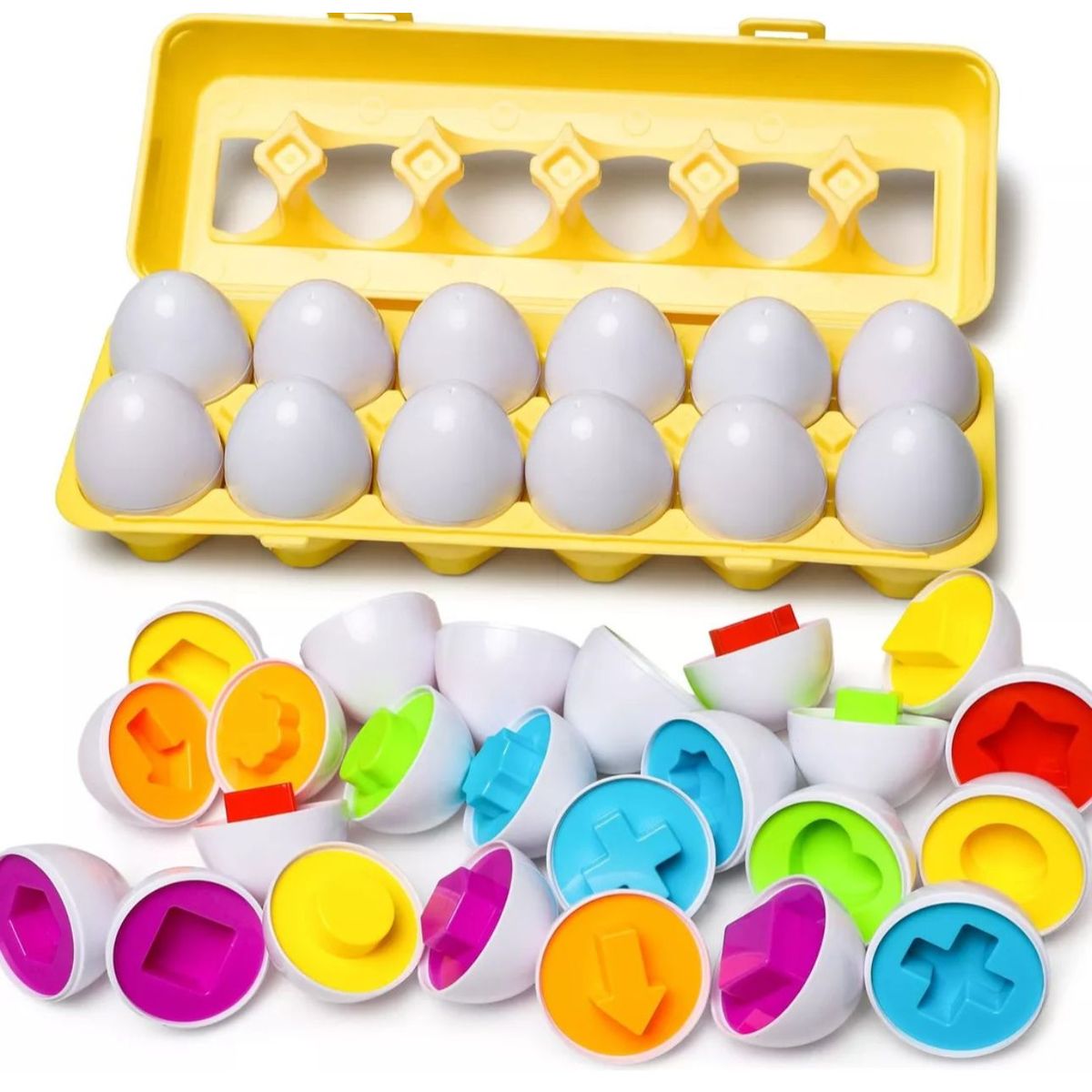GENERICO - Huevos Juguete Para Niños 12 Piezas Juego Didáctico Encaje