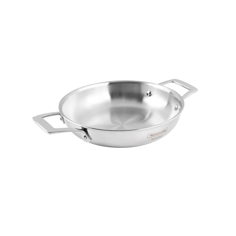 TRAMONTINA - Sartén Pergamino Tramontina Grano en Acero Inoxidable con Cuerpo Triple 20 cm 1,2 L