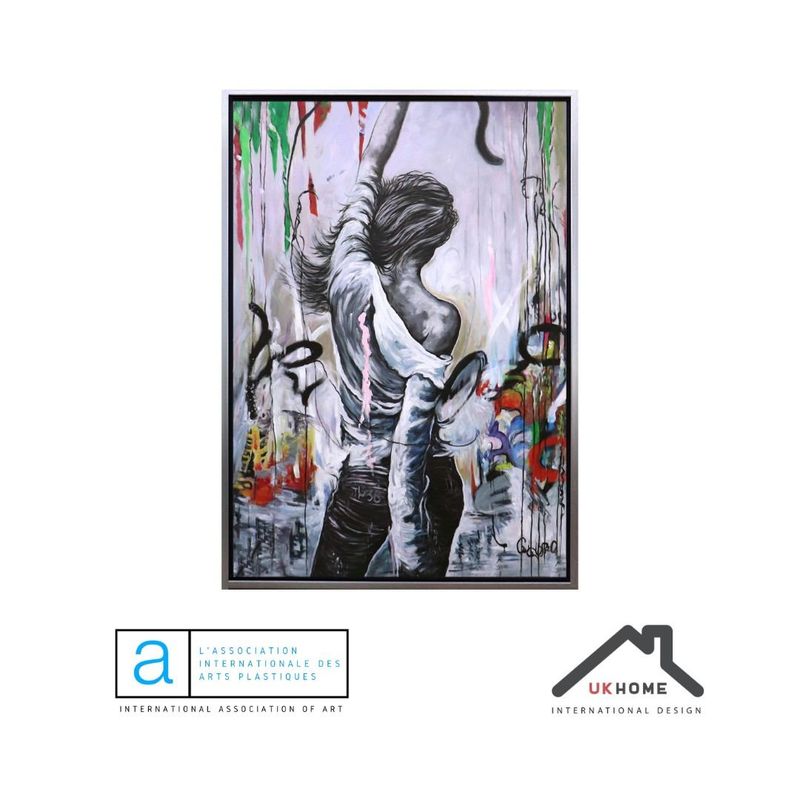 GENERICO - Cuadro abstracto mujer decorativo 100 x 140