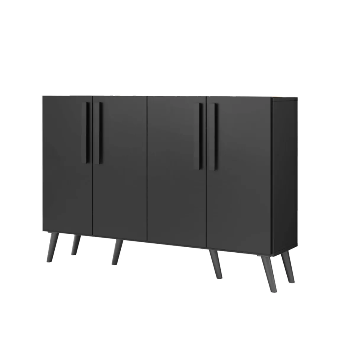 BE DESIGN - Buffet Retro Viena 4 Puertas Negro