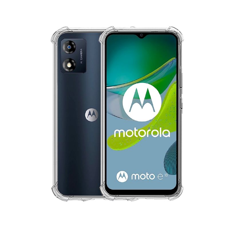 GENERICO - CARCASA TRANSPARENTE PARA CELULAR MOTOROLA E13 ANTIGOLPE