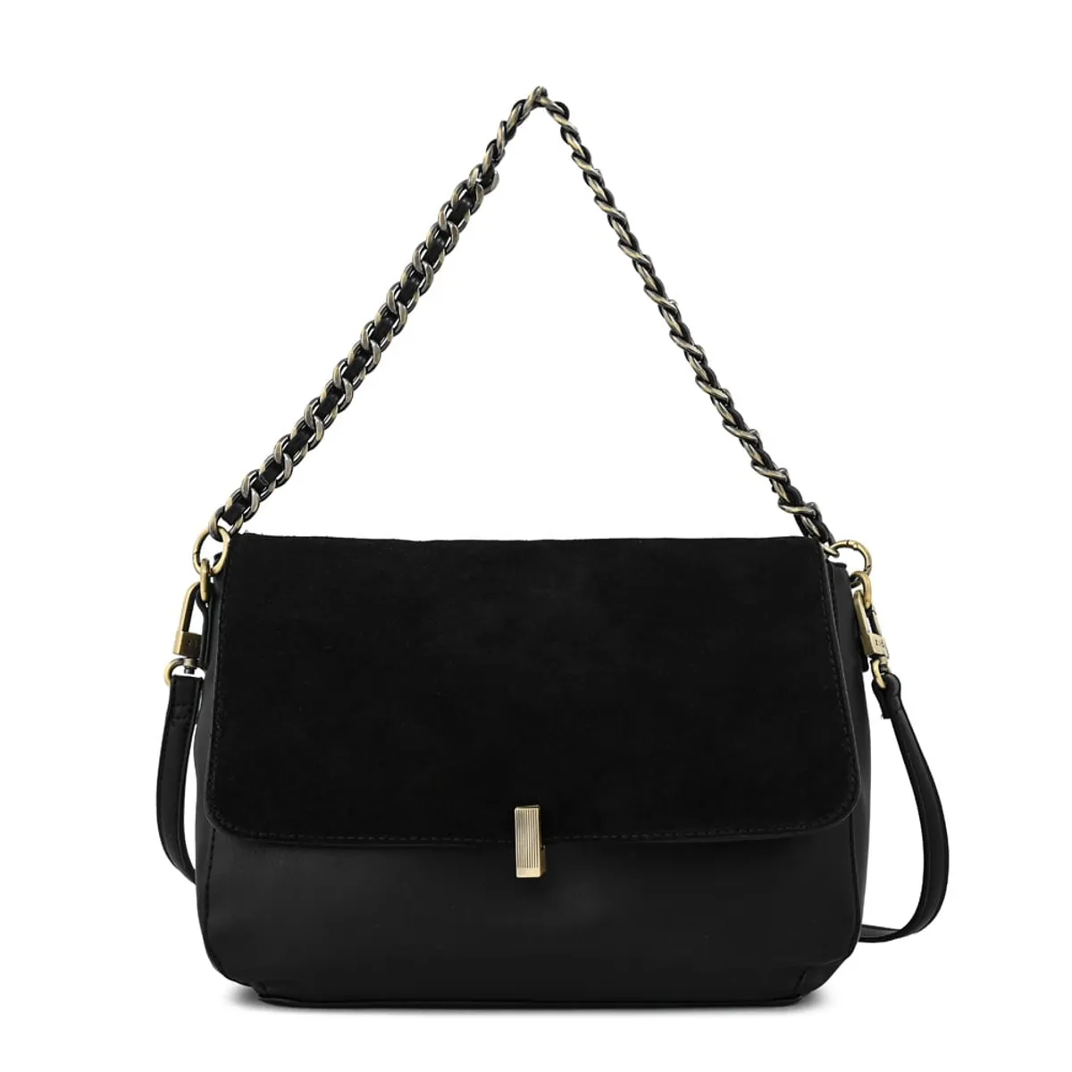 ZIOL - Cartera bandolera con tapa doris mediana negro especial