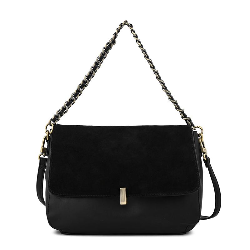 ZIOL - Cartera bandolera con tapa mediana doris negro especial