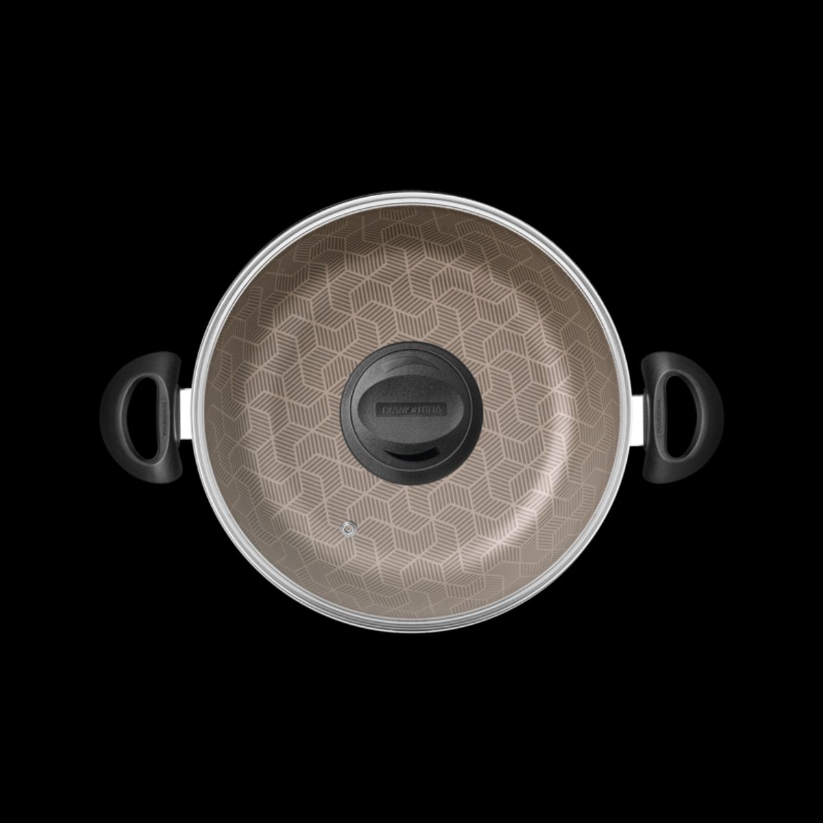 TRAMONTINA - Arrocera Tramontina Paris en Aluminio con Revestimiento Interno y Externo Antiadherente Starflon Max Rojo con Tapa de Vidrio 24 cm 2,8 L