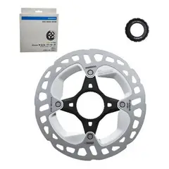 SHIMANO - Disco Freno Rotor 140mm Mt800 Deore Grx Ultegra Center Lock - Plateado/negro