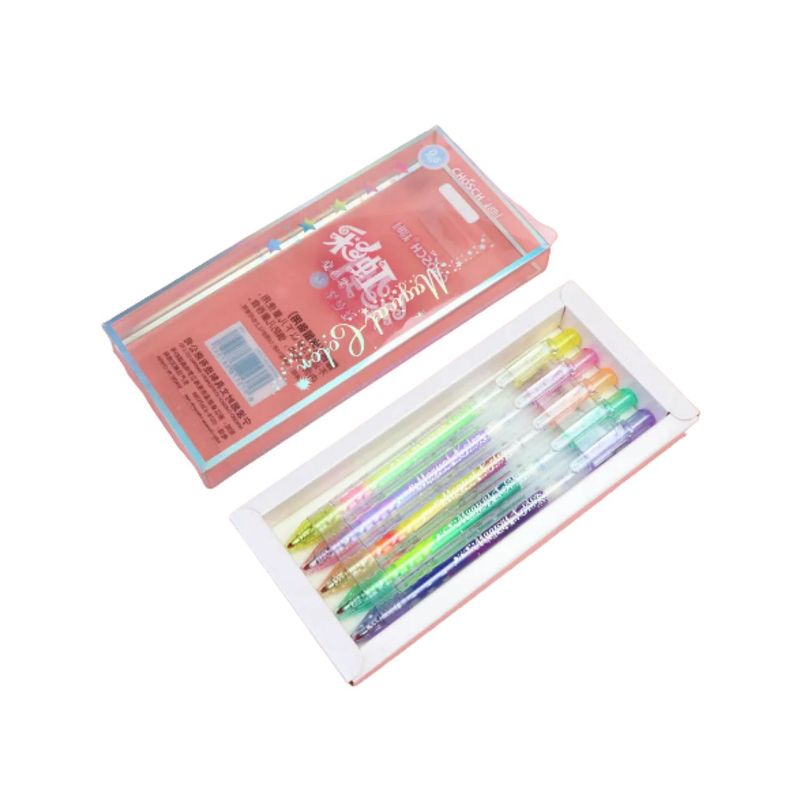 GENERICO - Set 5 Lapices Boligrafos De Gel Arcoiris Fantasia