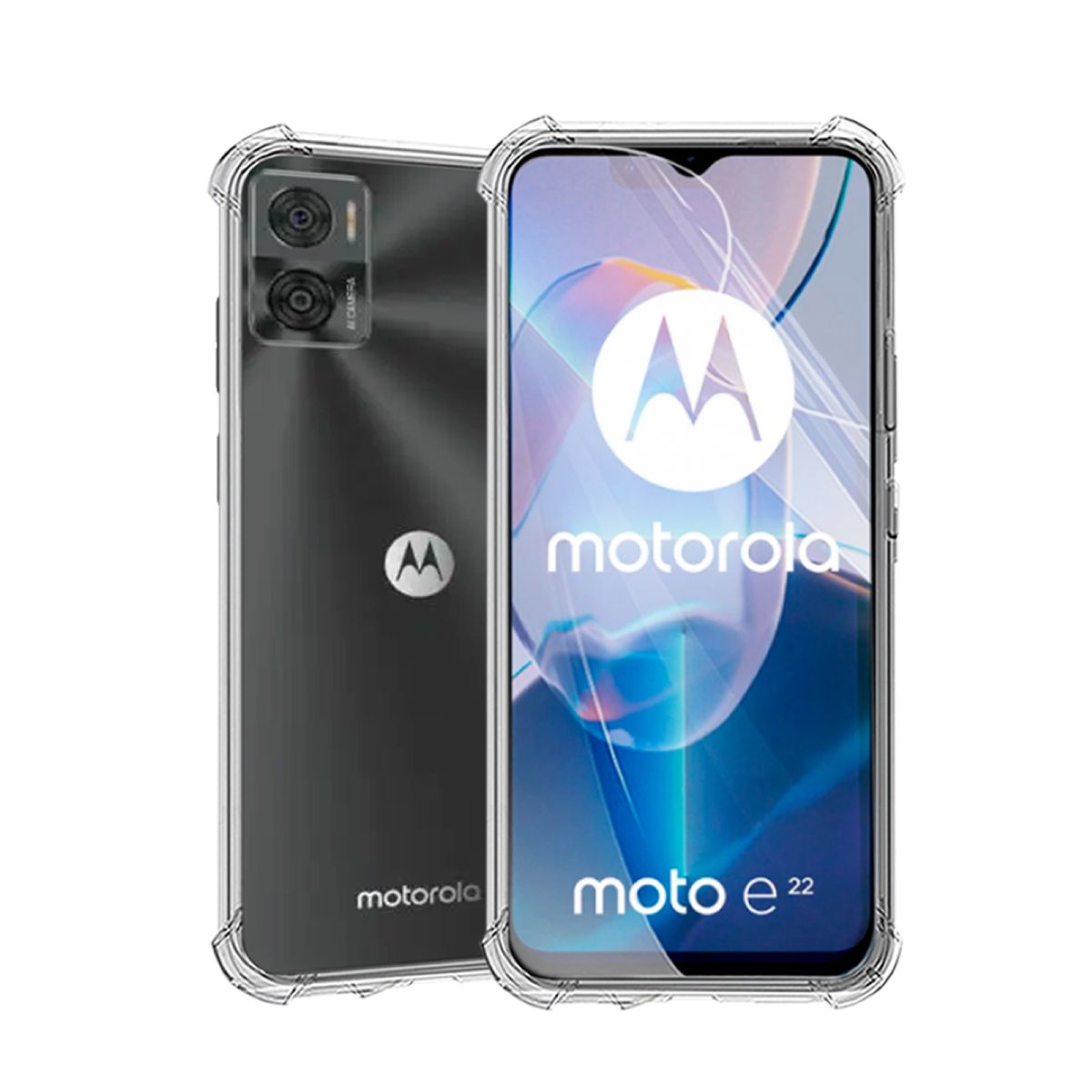 GENERICO - CARCASA TRANSPARENTE PARA CELULAR MOTOROLA E22-E22i ANTIGOLPE