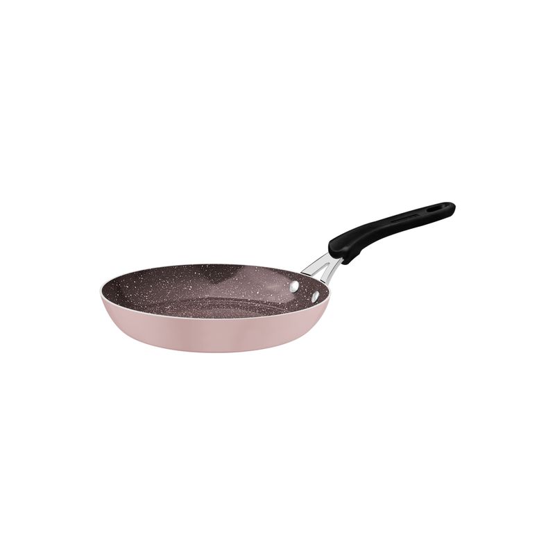 TRAMONTINA - Sartén Tramontina Tunis en Aluminio con Revestimiento Interno Cerámico y Externo Siliconado Rosa Trufado 20 cm 0,9 L