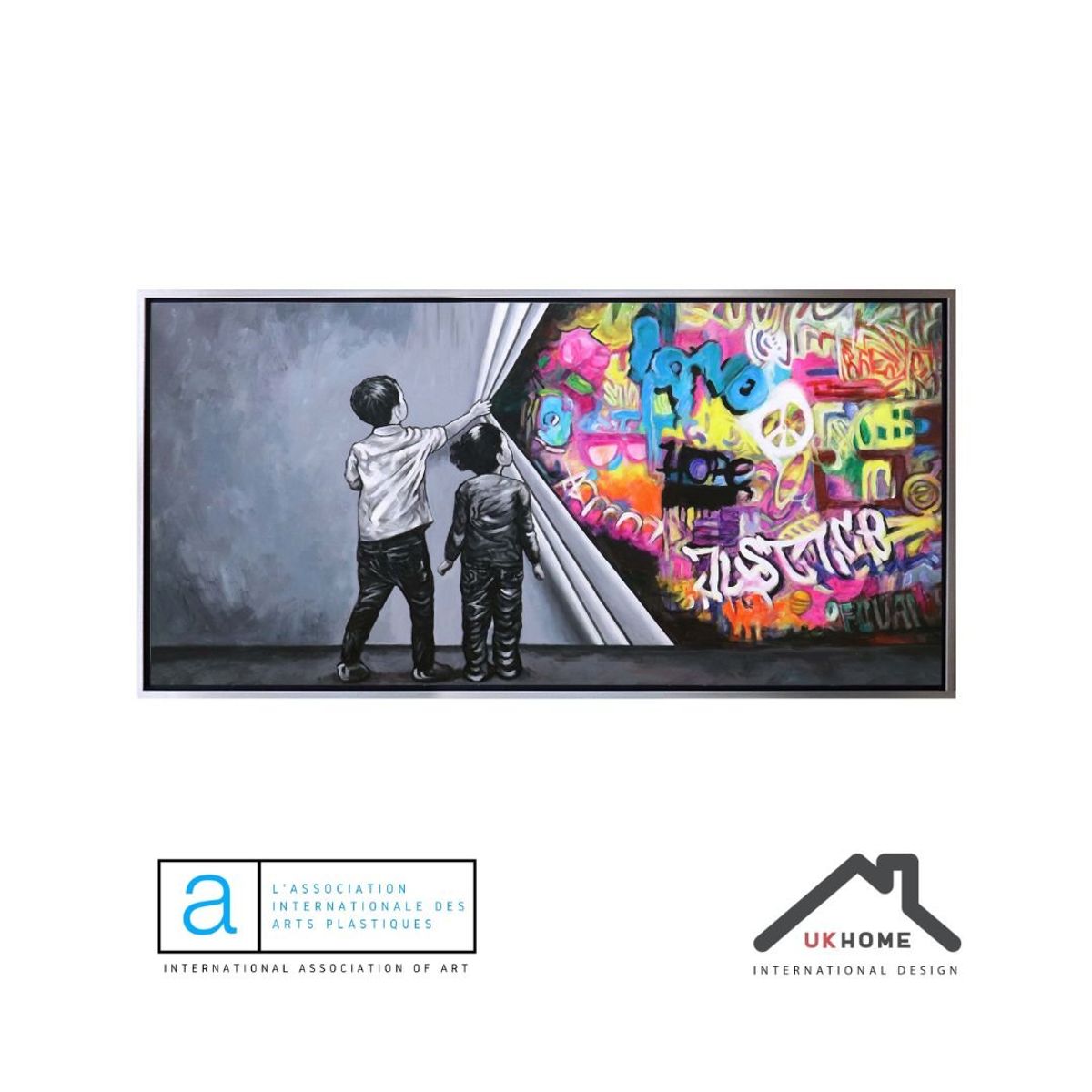 GENERICO - Cuadro decorativo cerditos abstracto 160 x 80