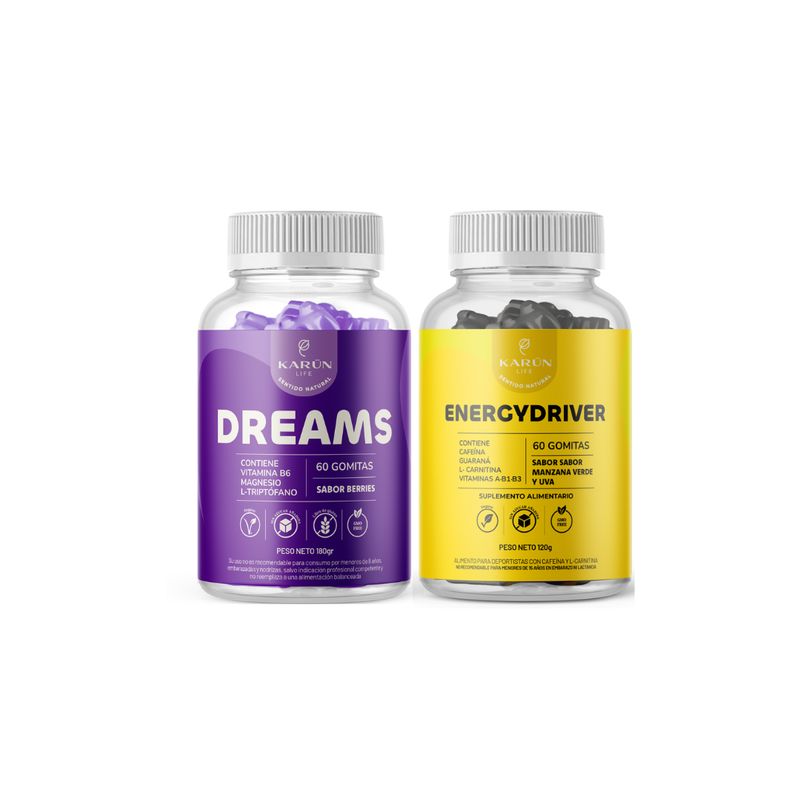 KARUNLIFE - Pack Day & Night 120 Gomitas - Dreams + Energy Karun Life