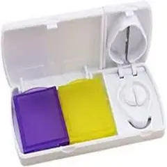 GENERICO - Pastillero Con Cortador Pastillas Incluido Blanco