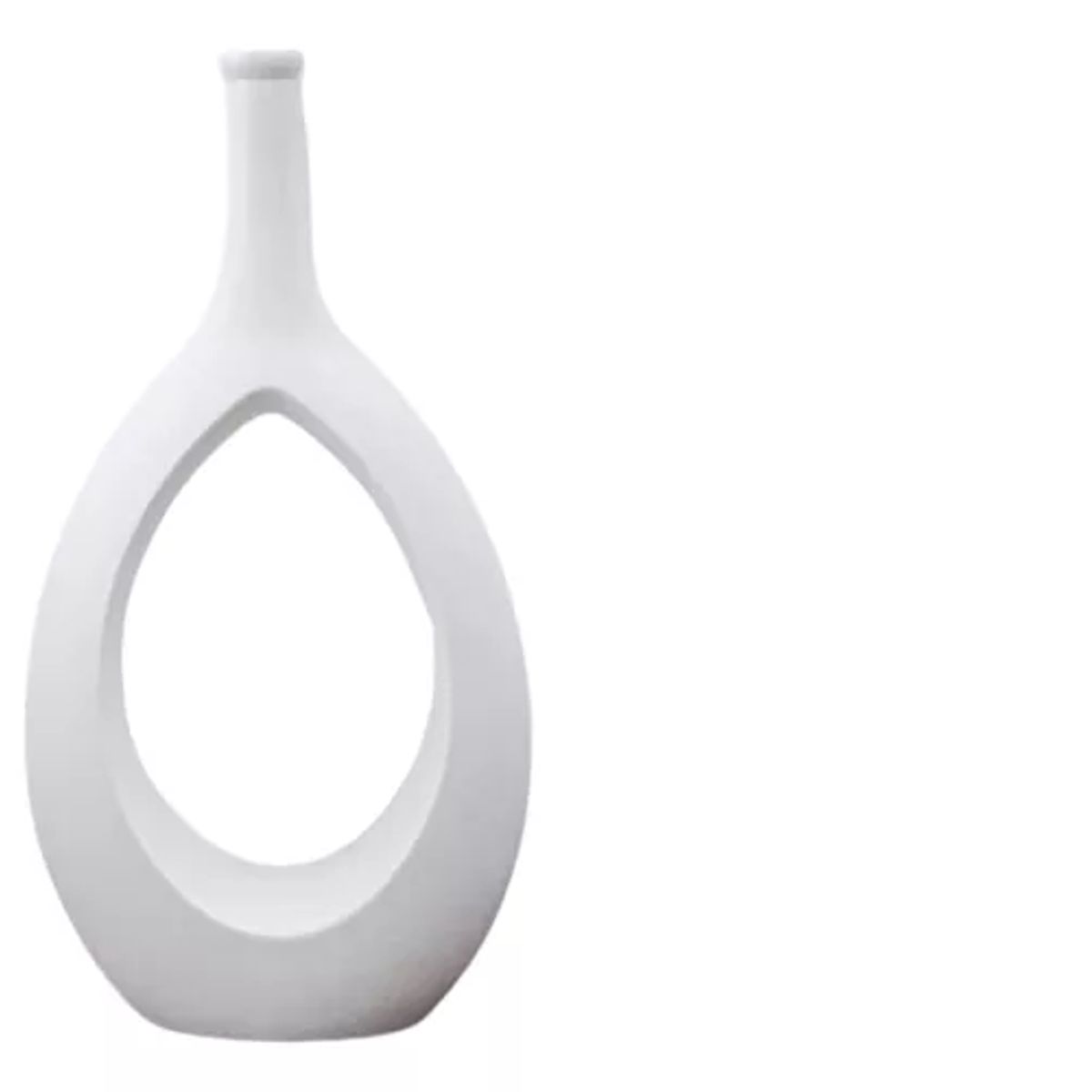 GENERICO - Florero Cerámica Botella Con Cuerda 27cm BLANCO