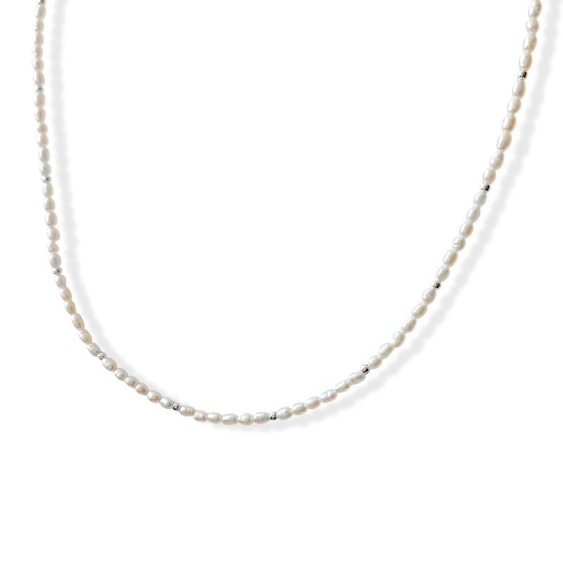 ANDREA COGGIOLA JOYAS - Collar Perla De Río Mini 4x3mm Plata Fina 925