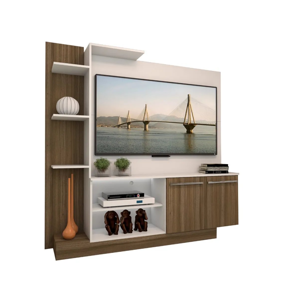 BE DESIGN - Rack Tv Verona Blanco Cafe