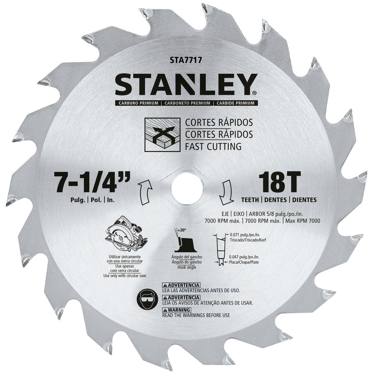 STANLEY - Disco de sierra 7-1/4' Stanley STA7717