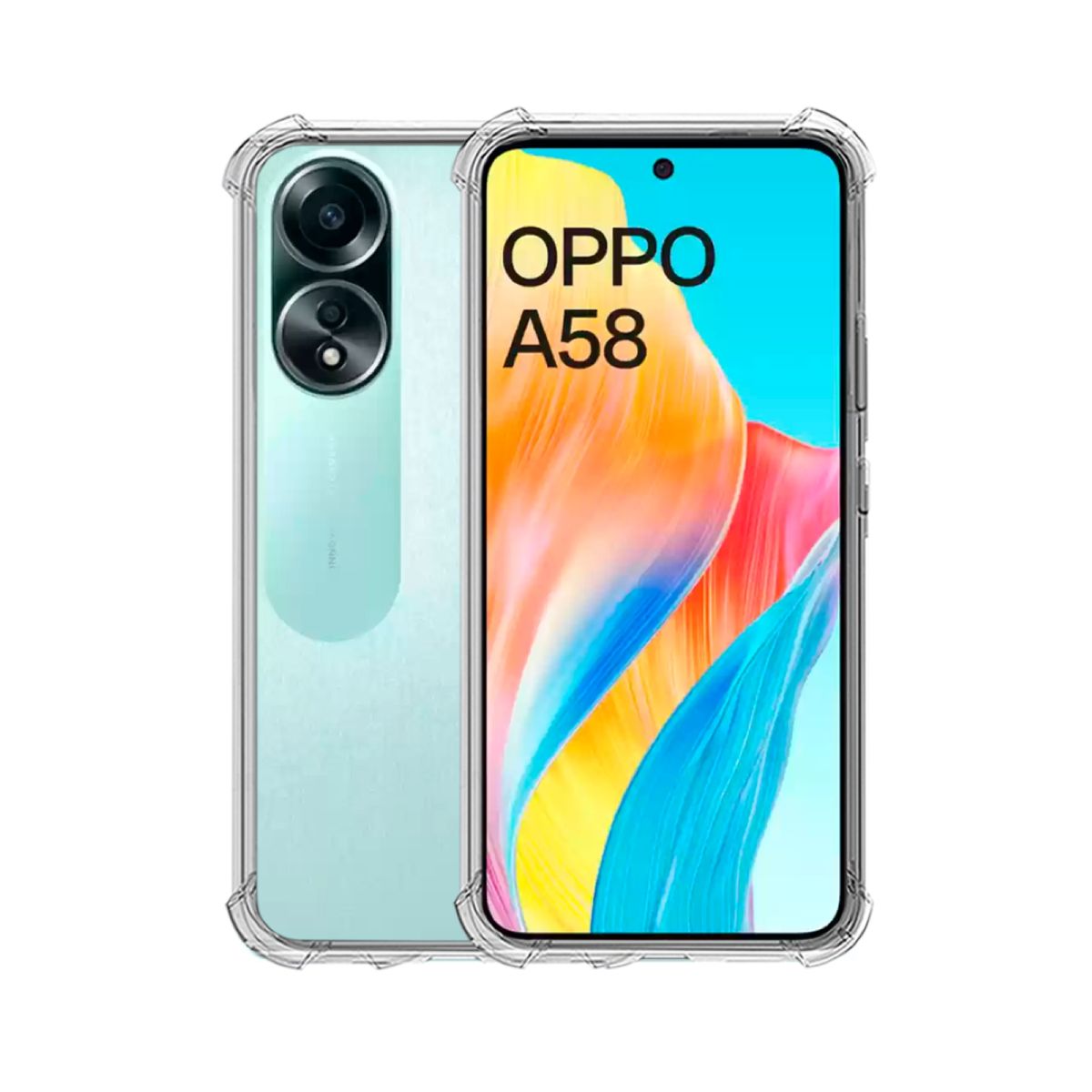 GENERICO - CARCASA TRANSPARENTE PARA CELULAR OPPO A58 ANTIGOLPE