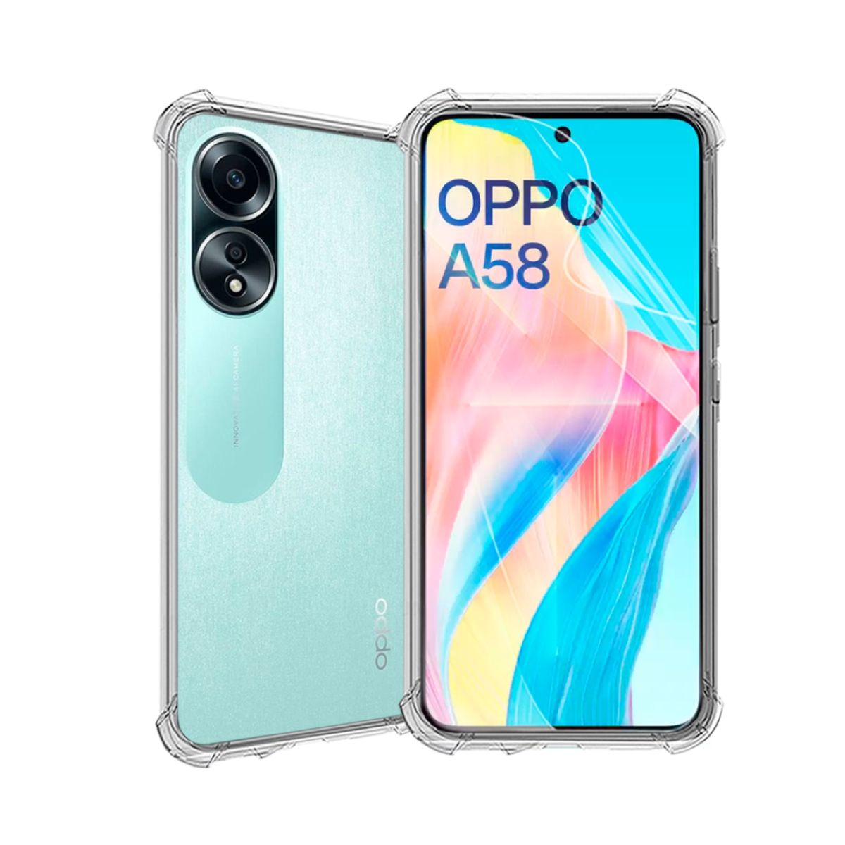 GENERICO - CARCASA TRANSPARENTE PARA CELULAR OPPO A58 ANTIGOLPE
