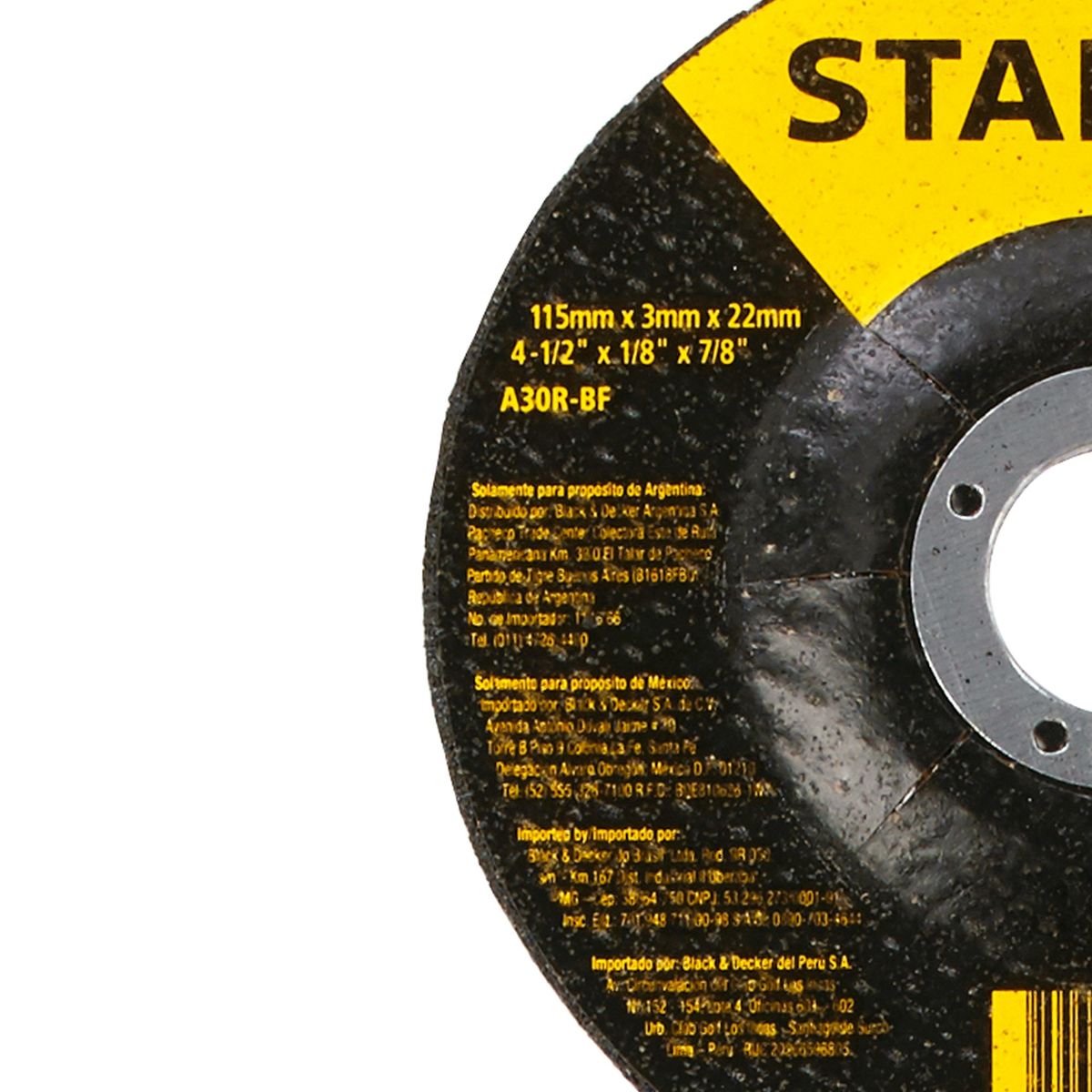 STANLEY - Disco corte metal 4,5' eje 7/8' Stanley STA0410