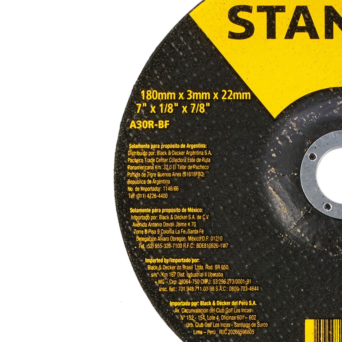 STANLEY - Disco corte metal 7' eje 7/8' Stanley STA0411