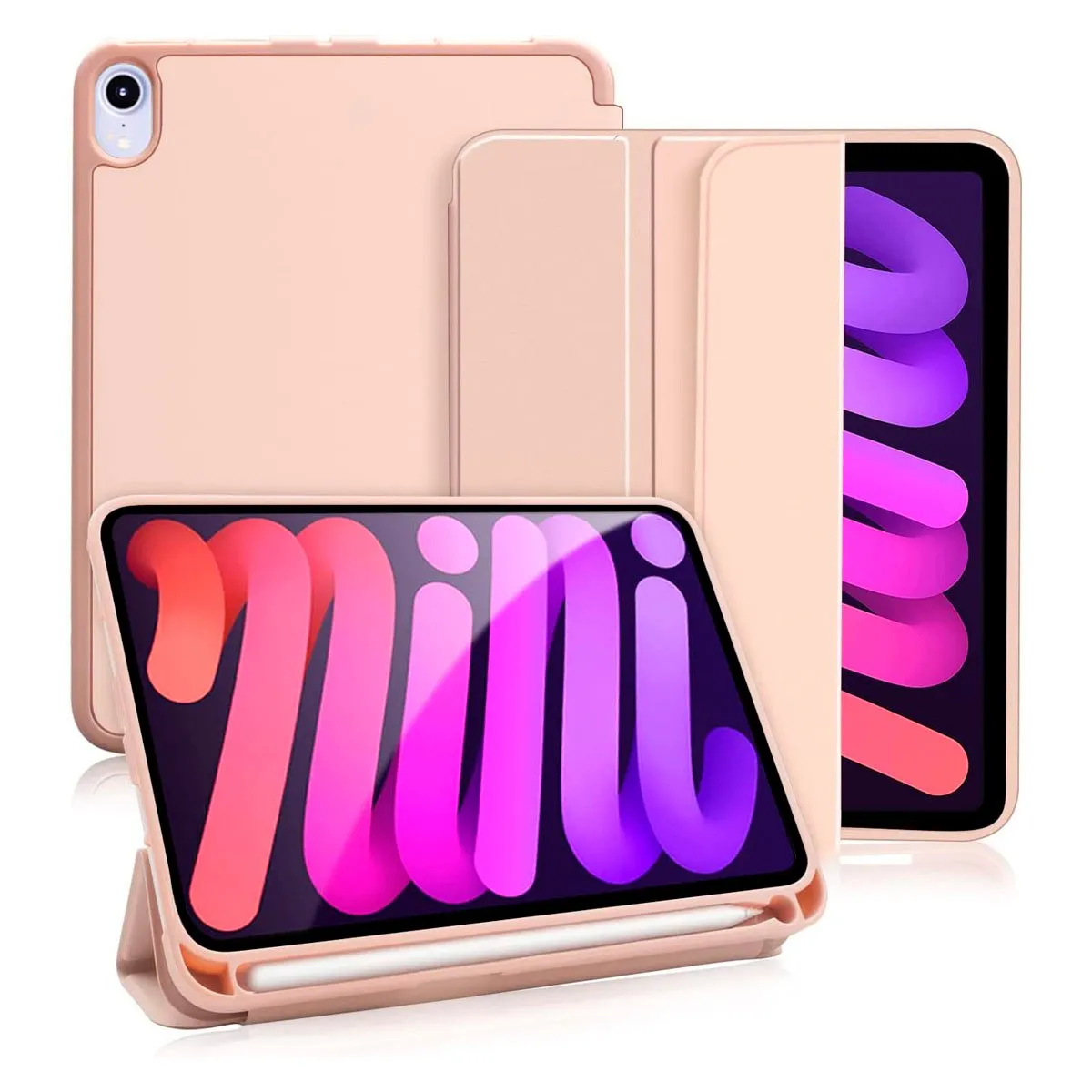 JOIGO - Funda Smart Cover Para iPad Mini 7 Rosado