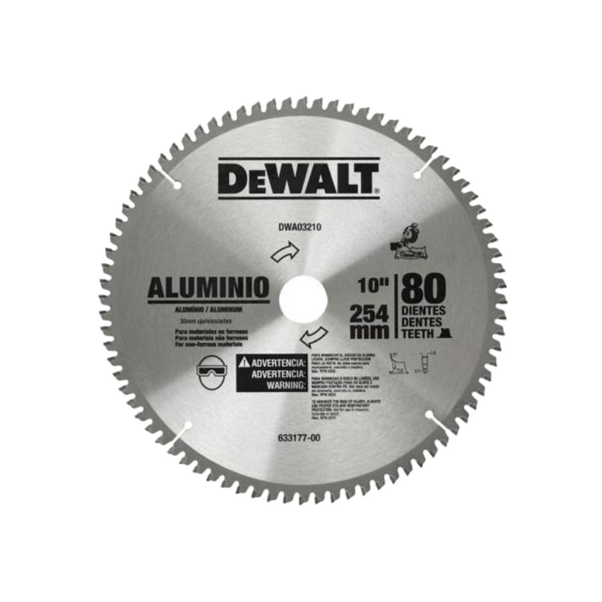 DEWALT - Disco de sierra circular 10' 80T DEWALT DWA03210