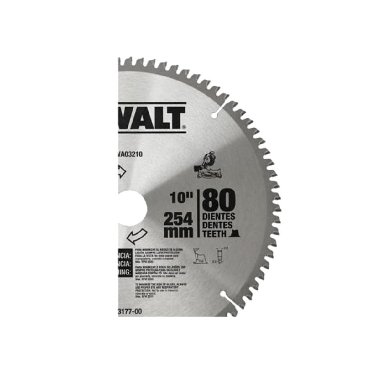 DEWALT - Disco de sierra circular 10' 80T DEWALT DWA03210