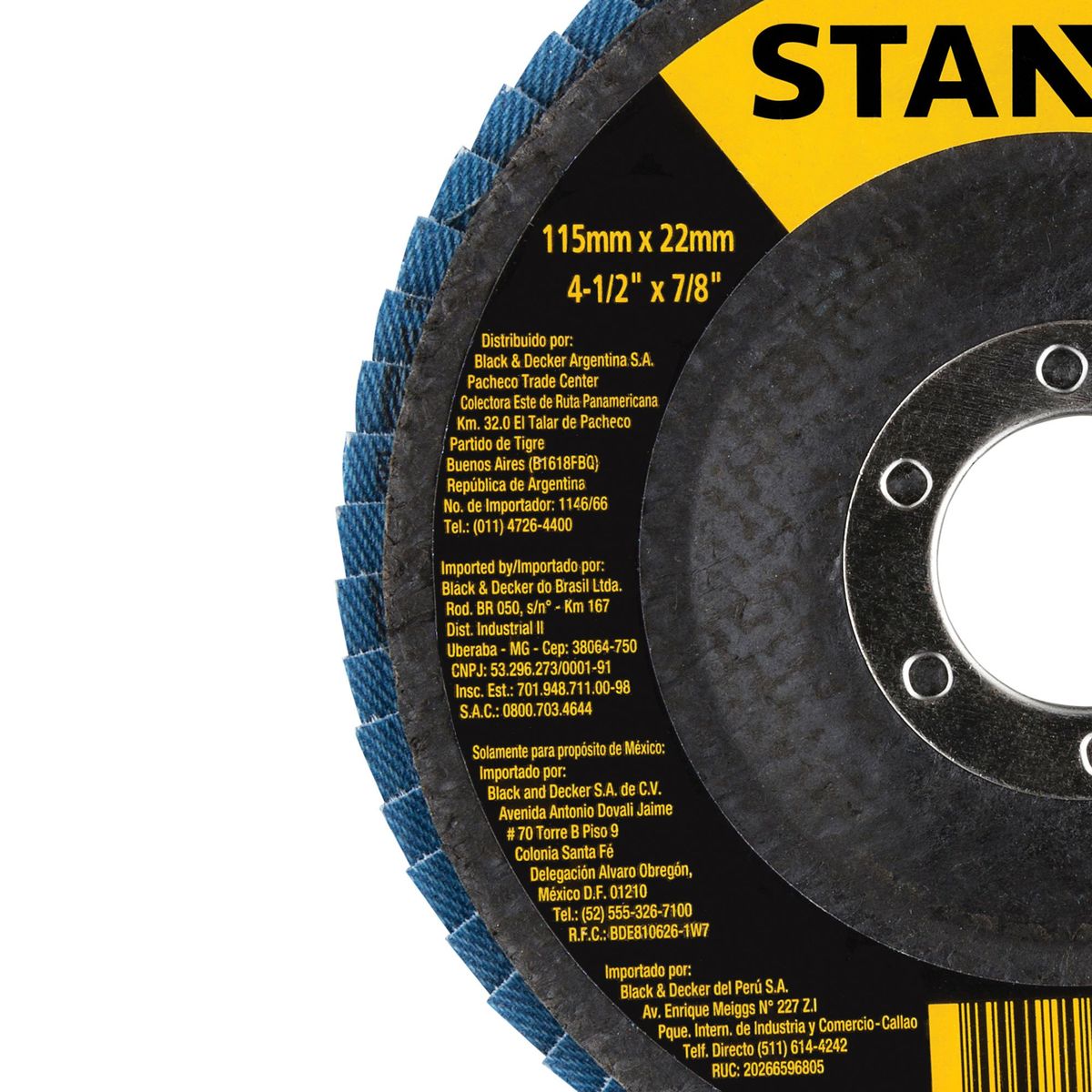 STANLEY - Disco traslapado de zirconio 4,5' Stanley STA4080FZ