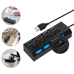 GENERICO - Hub USB 4 puertos Treqa USB 2.0 Protección Sobrecarga DIMM