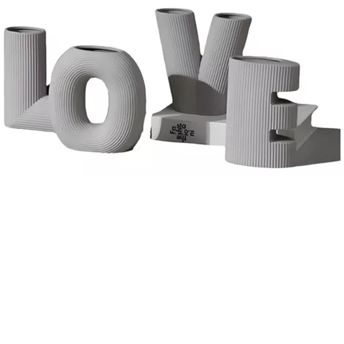 GENERICO - Pack 4 Floreros Cerámica Love Blanco Y Negro NEGRO