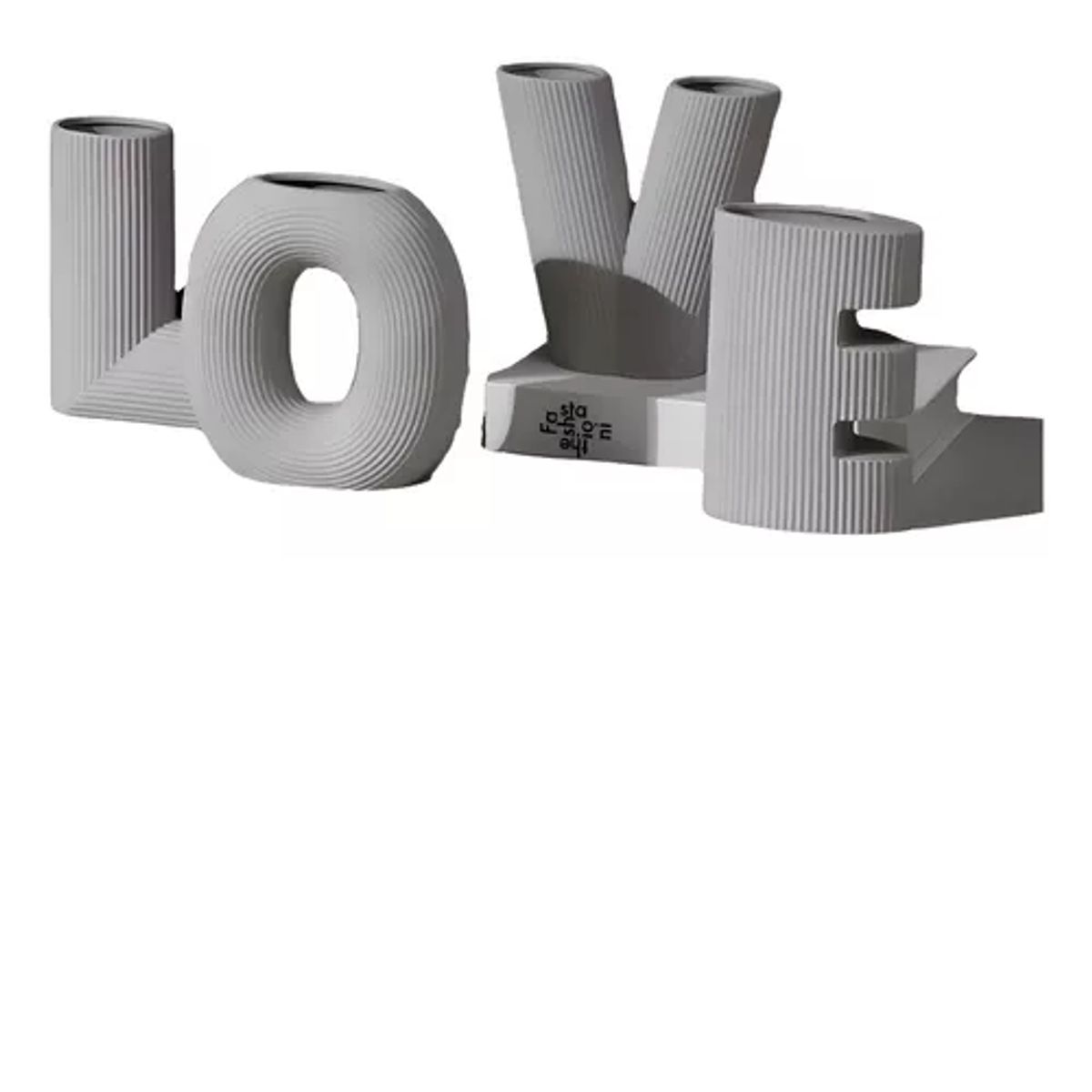 GENERICO - Pack 4 Floreros Cerámica Love Blanco Y Negro NEGRO