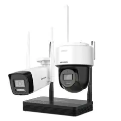 HIKVISION - Kit Cámara Bullet H265 de 2 MP NVS WiFi PTDome 4CH