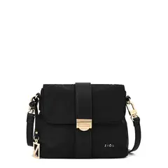 ZIOL - Cartera bandolera con tapa mediana creta negro especial