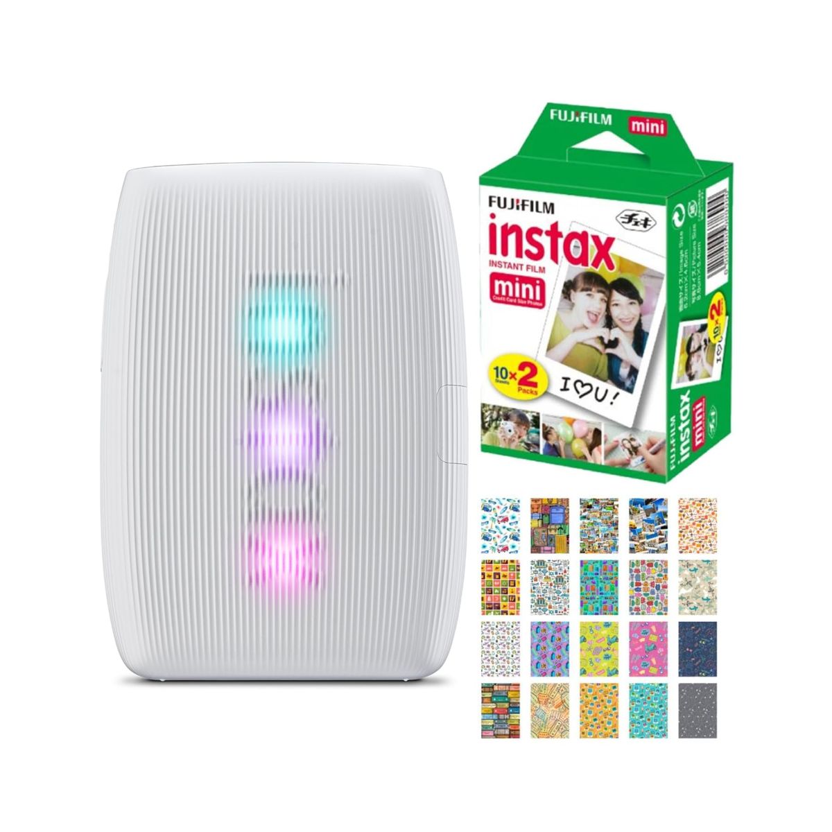 FUJIFILM - Impresora Fotos Fujifilm Instax Mini Link + 20 Film y Marcos Adhesivos