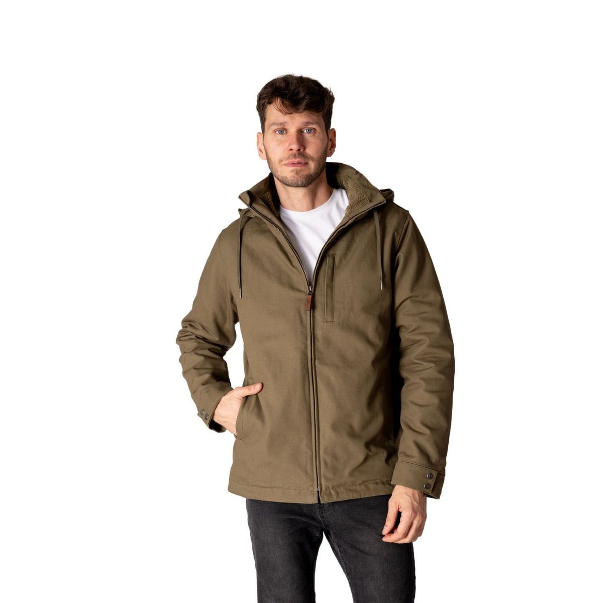 LENGA - Chaqueta Térmica Hombre Algodón Canvas Interior Sherpa Geike Lenga