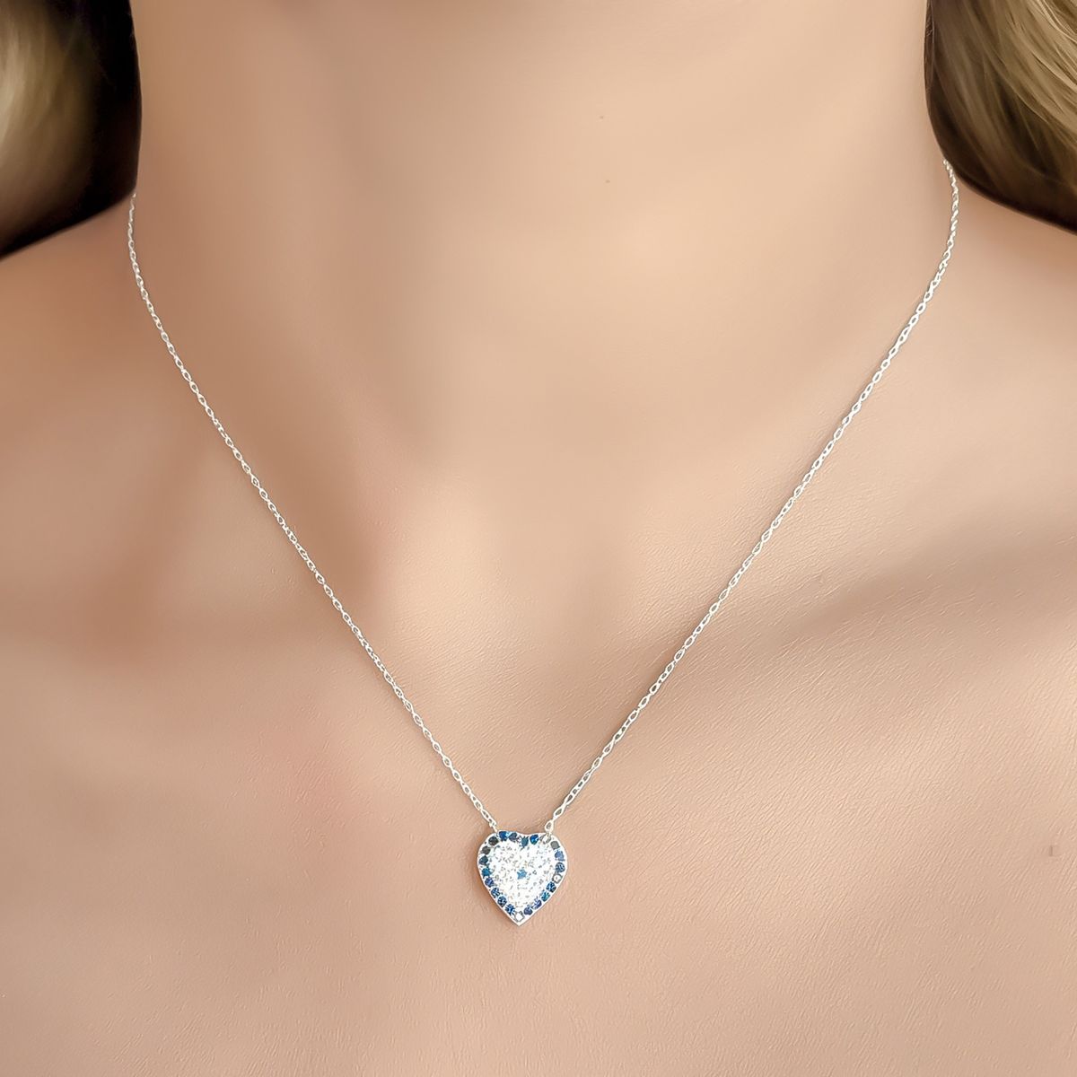 COGGIOLA - Collar Corazón Ojo Turco Circón Plata Fina 925