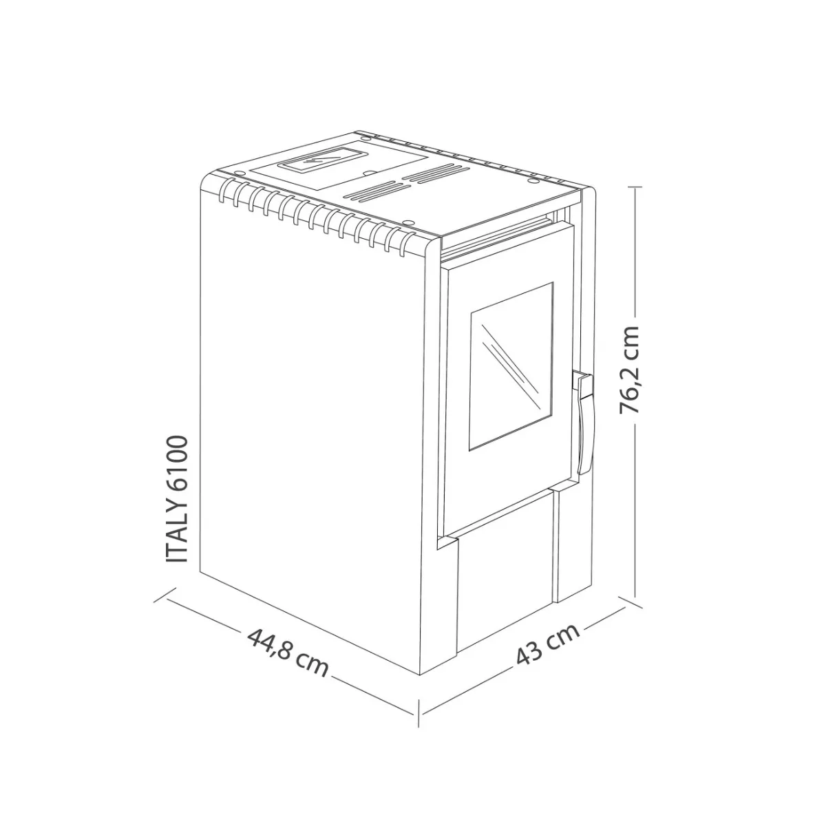 AMESTI - Estufa a pellet Italy 6100 Rojo Amesti
