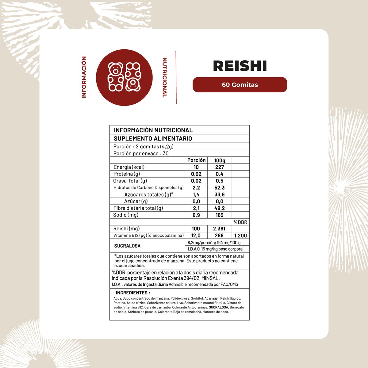 KARUNLIFE - Pack Premium Doble Reishi Hongo - 120 Gomitas Karun Life