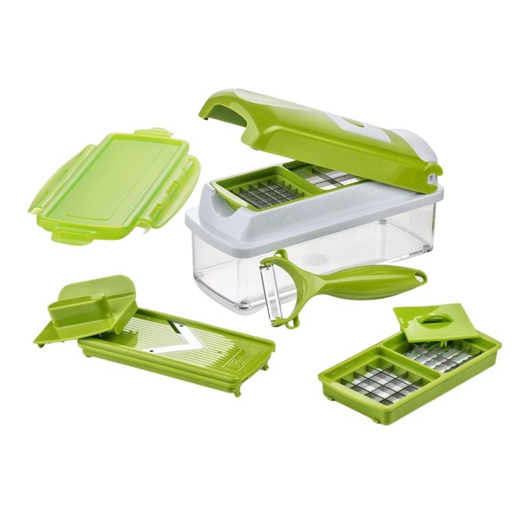 Picador Rallador Cortador Multiuso Frutas Verduras - Verde Arlequín