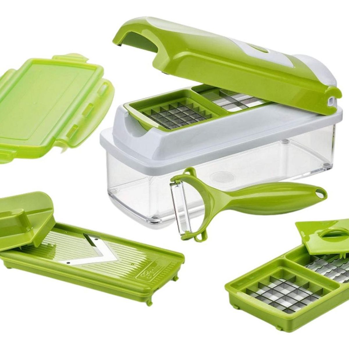 IMPORTCLICK - Picador Rallador Cortador Multiuso Frutas Verduras - Verde Arlequín