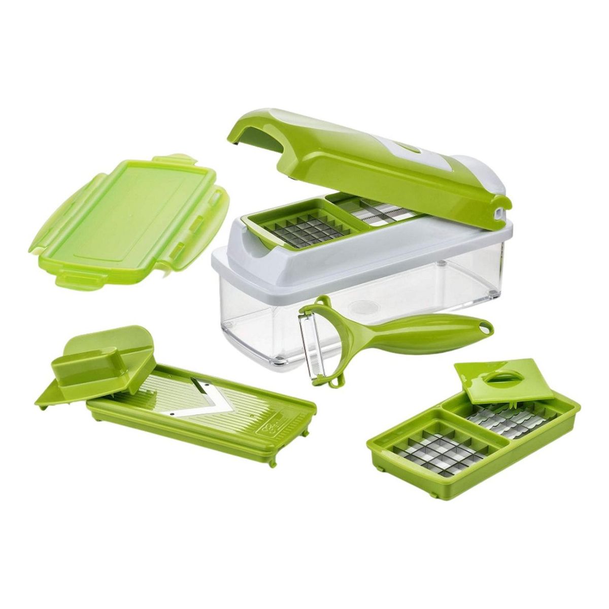 IMPORTCLICK - Picador Rallador Cortador Multiuso Frutas Verduras - Verde Arlequín