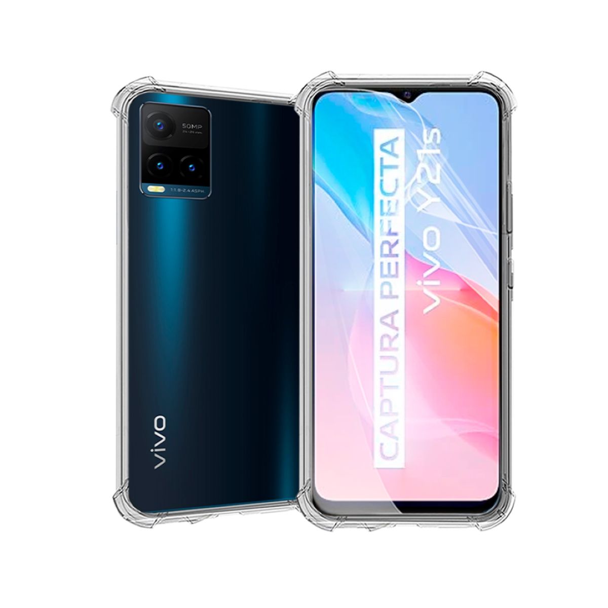 GENERICO - CARCASA TRANSPARENTE ANTIGOLPE PARA CELULAR VIVO Y21S
