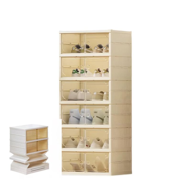 ACTUAL - Zapatero Modular Plegable 6 Niveles Puertas Transparentes 106x44x35