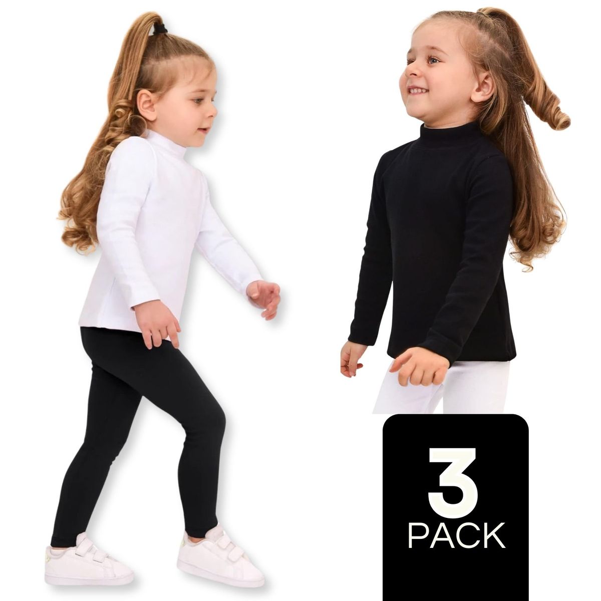 UTILISIMO - Pack 3 Camisetas Polera Beatle De Niña Primera Capa Algodón