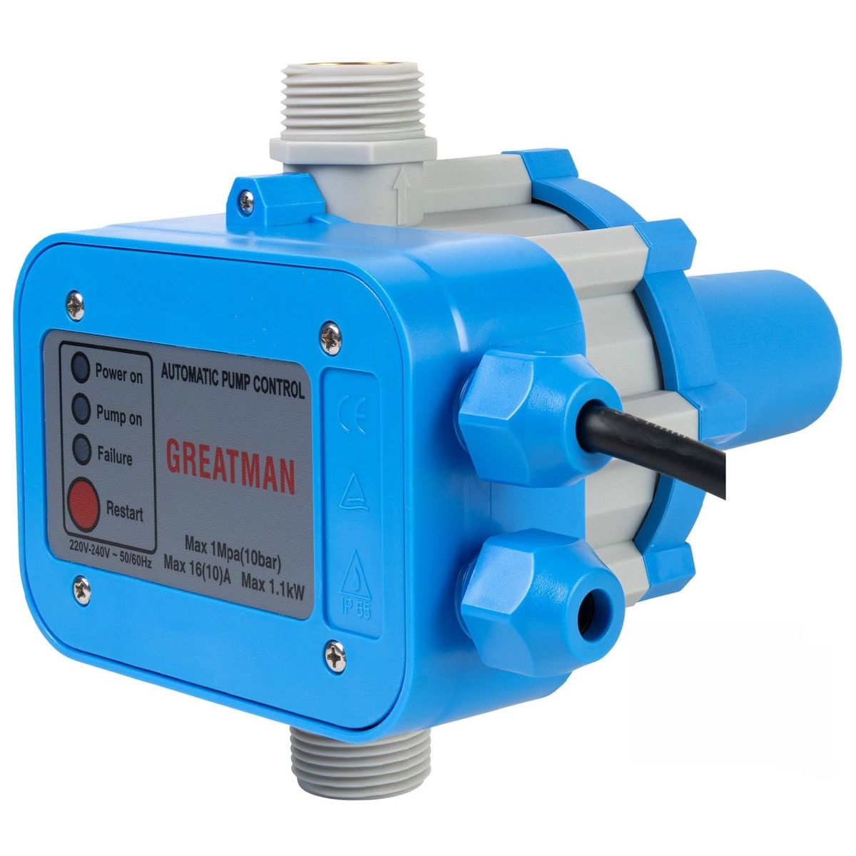 GENERICO - Controlador Eléctrico Automático de Presión de Agua 10bar Azul