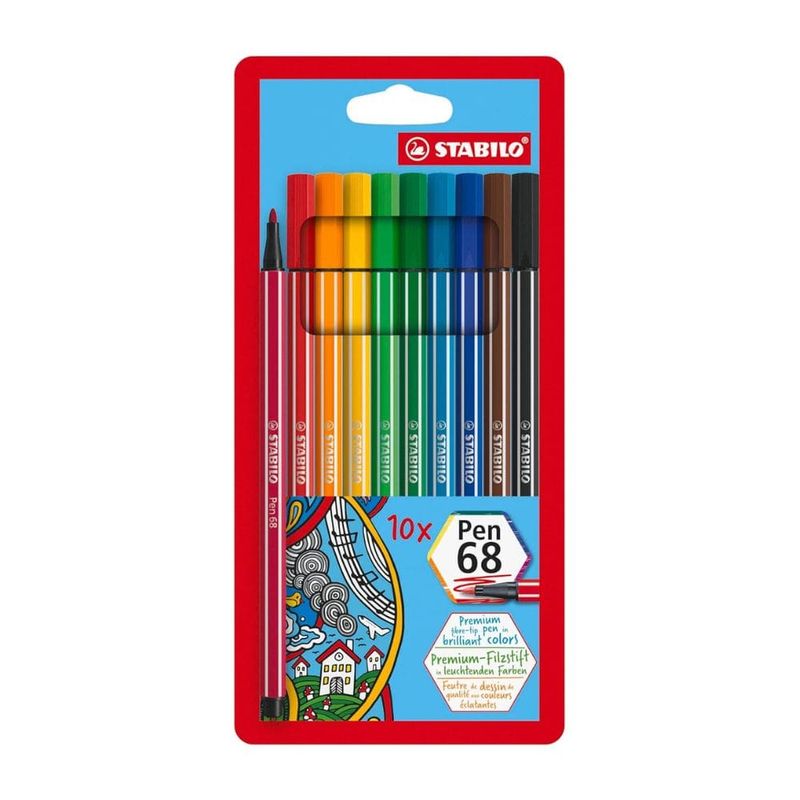 STABILO - Set de 10 Marcadores Stabilo Pen 68