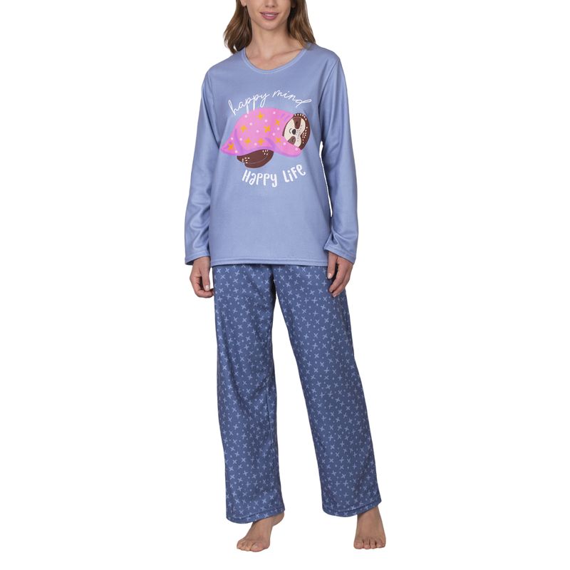 BAZIANI - Pijama Micropolar Happy Mujer 8679