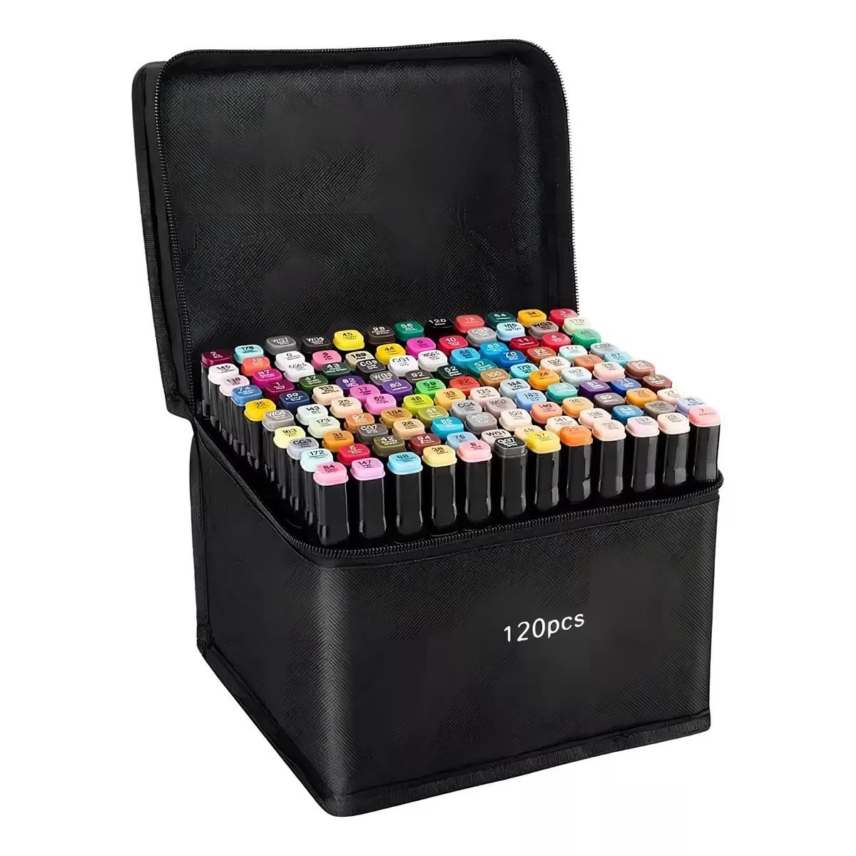 GENERICO - 120 Marcadores Plumones Doble Punta Touch Youch + Estuche