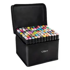 GENERICO - 120 Marcadores Plumones Doble Punta Touch Youch + Estuche